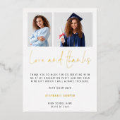 Grad 2022 2 Fotos Gold Real Foil Danke Karte (Vorderseite)