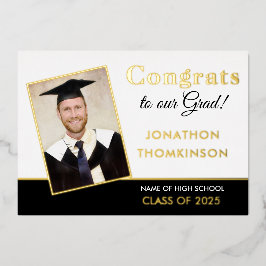 Grad 2022 Ankündigung Gold Foil Foto White Black