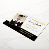 Grad 2022 Ankündigung Gold Foil Foto White Black (Gedreht)