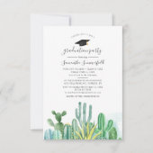 Grad 2022 Cacti Botanical Boho Graduation Party Einladung (Vorderseite)