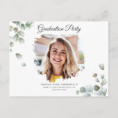 Grad 2022 Eukalyptus Succulent Greenery Abschluss Einladungspostkarte (Vorderseite)