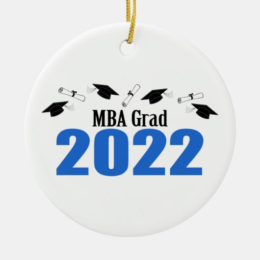 Grad 2022 - Karten und Diplome (blau) Keramik Ornament (Vorne)