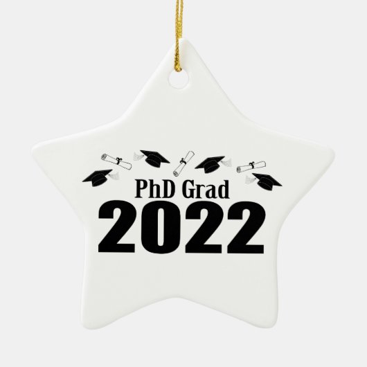 Grad 2022 Karten und Diplome (schwarz) Keramik Ornament (Vorne)