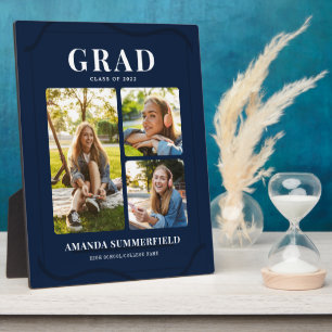 Grad 2022 Keepake Collage Navy Blue Abschluss Fotoplatte