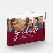 Grad 2022 Keepake Glitzer Silver Script Graduate Fotoblock (Links)
