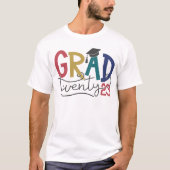 Grad 2023 fett farbiger Abschluss T - Shirt (Vorderseite)