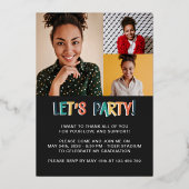 Grad 2023 Fettabschlusspartei 4 Foto Gold Folieneinladung (Rückseite)