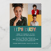 Grad 2023 Fettabschlusspartei 4 Foto Gold Folieneinladung (Rückseite)