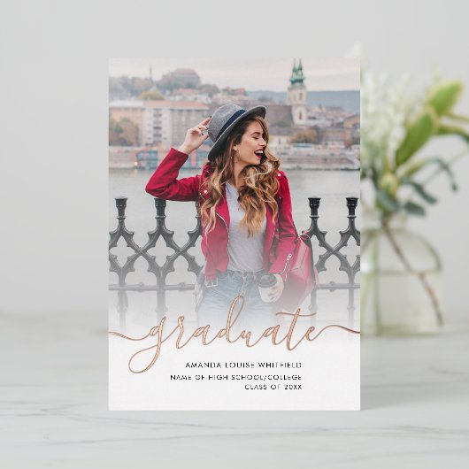 Grad 2023 Foto Abschluss Gold Foil Ankündigung (Stehend vorne)