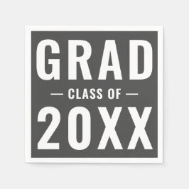 Grad 2023 Holzkohle Grau moderne Typografie Serviette
