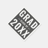 Grad 2023 Holzkohle Grau moderne Typografie Serviette (Ecke)