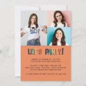 Grad 2023 Retro farbenfrohe Graduierungsparty 4 Fo Einladung (Rückseite)