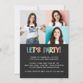 Grad 2023 Retro farbenfrohe Graduierungsparty 4 Fo Einladung (Rückseite)