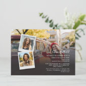 Grad 2024 Fotocollage Graduation Party Einladung (Stehend Vorderseite)