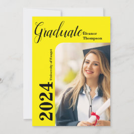 Grad 2024: Modernes Schwarz-Weiß-Foto Einladung