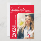 Grad 2024: Modernes Schwarz-Weiß-Foto Einladung (Vorderseite)