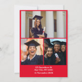 Grad 2024: Modernes Schwarz-Weiß-Foto Einladung (Rückseite)