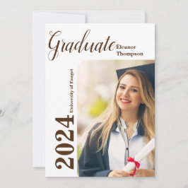 Grad 2024: Modernes Schwarz-Weiß-Foto Einladung