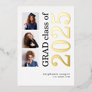 Grad 2025 3 Fotos Real Gold Foil Ankündigung