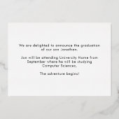 Grad 2025 Ankündigung Gold Foil Foto Lila (Rückseite)