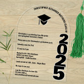 Grad 2025 Arch Typografy any Age Graduation Party Acryleinladungen