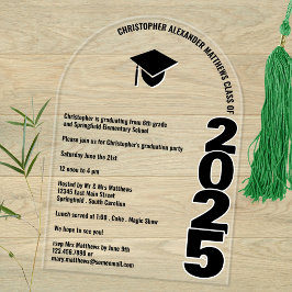 Grad 2025 Arch Typografy any Age Graduation Party Acryleinladungen