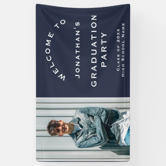 Grad 2025 Begrüßungsparty der Marine für männliche Banner (Vertikal)