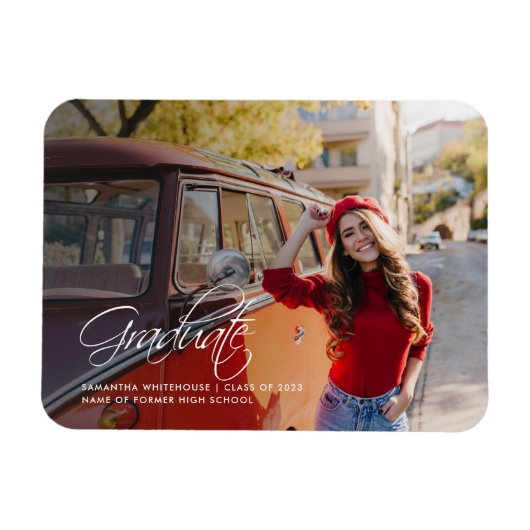 Grad 2025 Foto Abschluss Ankündigung Magnet (Horizontal)