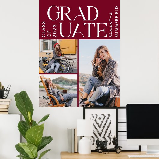 Grad 2025 Foto Abschluss Keepake Poster (Heimbüro)