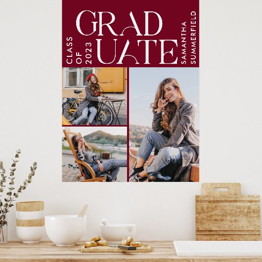 Grad 2025 Foto Abschluss Keepake Poster (Küche)