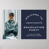 Grad 2025 Foto Begrüßung Graduation Party Marine Poster (Vorne)