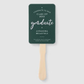 Grad 2025 Foto Green und Silver Script Abschluss Fächer (Vorderseite)