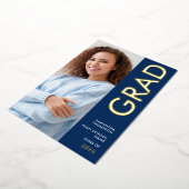 Grad 2025 Foto Navy Gold Real Foil Ankündigung (Gedreht)