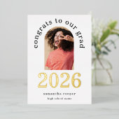 Grad 2025 Foto Real Gold Foil Ankündigung (Stehend vorne)