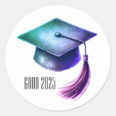 Grad 2025 Graduationsobergrenze Runder Aufkleber (Vorderseite)