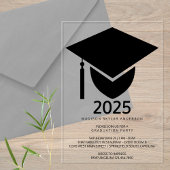 Grad 2025 Moderne formale Black Cap Graduation Par Acryleinladungen
