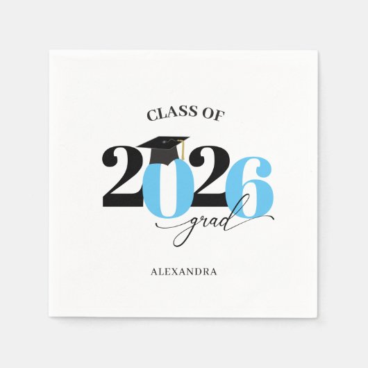 Grad 2025 Moderne Typografie Serviette (Vorderseite)