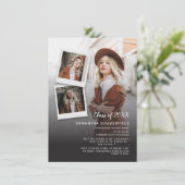 Grad 2025 Multi-Foto-Script-Graduation Party Einladung (Stehend Vorderseite)