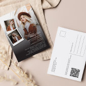 Grad 2025 Open House QR Code 3 Fotos Abschluss Einladungspostkarte