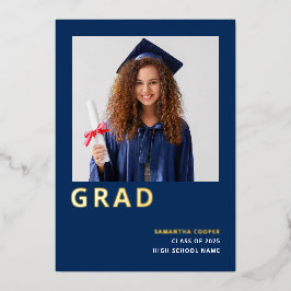 Grad 2025 Real Gold Foil Blue Ankündigung