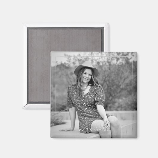 Grad 20XX Foto Zeitloser Keepake Graduate Magnet (Vorderseite/Rückseite)