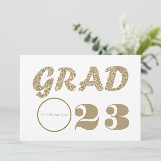 GRAD 23 Feier mit eigenem Bild oder Logo Einladung (Stehend Vorderseite)