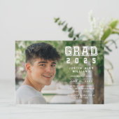 Grad 2 Foto Moderner Abschluss Einladung (Stehend Vorderseite)