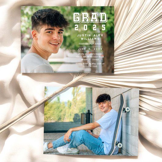 Grad 2 Foto Moderner Abschluss Einladung