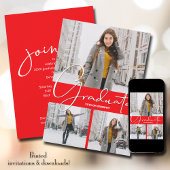 Grad 3 Foto Roter Abschluss Einladung