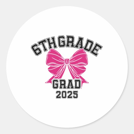Grad 6 2025 Bow Elementarschule Gr Runder Aufkleber (Vorderseite)