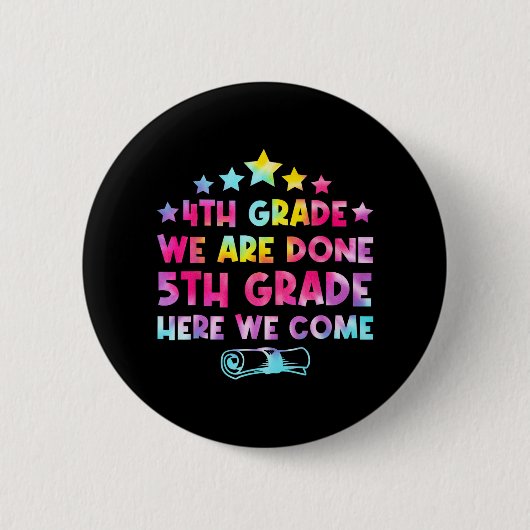 Grad Abschluss Gefärbte Krawatte 5. Klasse Hier ko Button (Vorderseite)