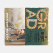 Grad Abschluss Gold Glitzer Fun Fakten Foto Class Fleecedecke (Vorderseite (Horizontal))
