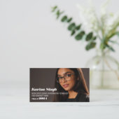GRAD! Abschluss Name Card mit einfachem Foto Visitenkarte (Stehend Vorderseite)