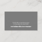 GRAD! Abschluss Name Card mit einfachem Foto Visitenkarte (Rückseite)